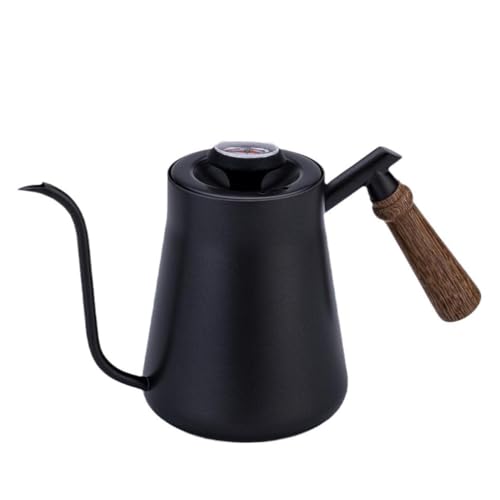 JNJOOD Handgemachter Kaffeekessel mit Holzgriff Hand-Kaffeekessel mit schmalem Mund Kaffeekessel Tropfenform Kaffeekessel A Hand B von JNJOOD