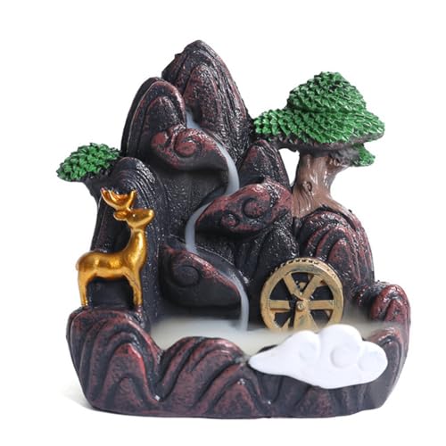 JNJOOD High Mountain Flowing Waterfall Backflow Weihrauchbrenner Home Fragrance Diffuser Weihrauchbrenner Dekoration,B von JNJOOD