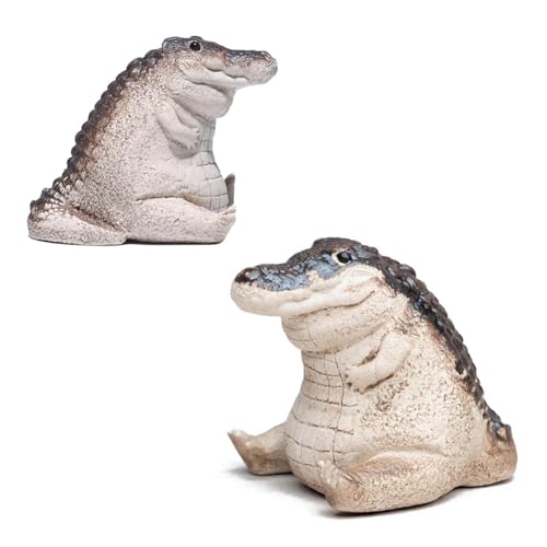 JNJOOD Kleine Alligator-Statue Ornamente Garten Tier Alligator Statue Mini Harz Dekoration Garten Ornamente von JNJOOD