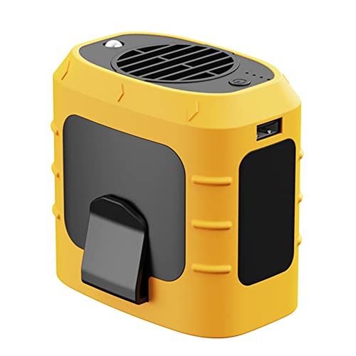 JNJOOD Lebenslange hängende Ventilator 8000 mAh Mini Tragbarer Ventilator Blätter UBS Notladung Hängen Hals Ventilator Gelb von JNJOOD