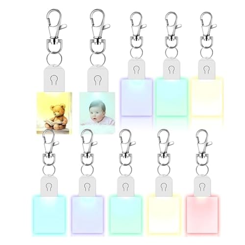 JNJOOD Leere Sublimation LED Acryl Lichtübertragung DIY Kunststoff rechteckig 10 Stück von JNJOOD