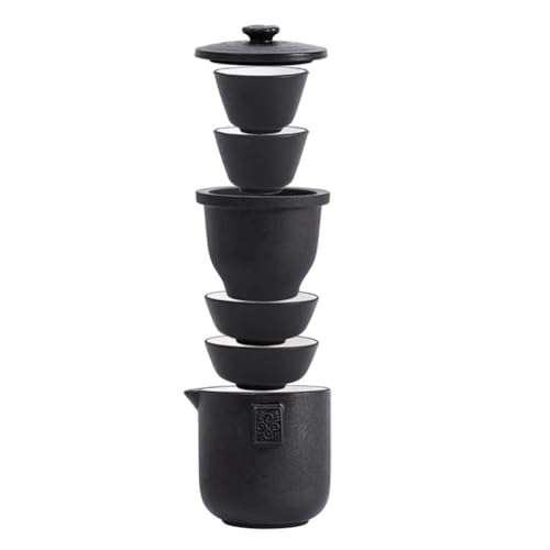 JNJOOD Porzellan Tea Set Tragbare Auto Teetassen Set Einfach Outdoor Reise Teetassen Set Keramik Teaware Tea Infuser Einfach zu bedienen von JNJOOD