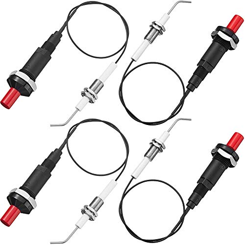 JNJOOD Set Piezozündung Propan 4 Stück Elektrode CER Gewinde 30 cm für Grill ein von JNJOOD