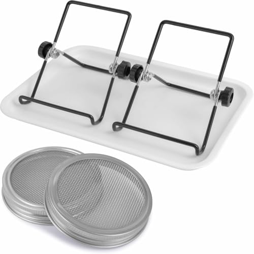 JNJOOD Set für die Keimung aus Edelstahlnetz für Gläser mit breiter Öffnung für den Anbau von Brokkoli-Sprossen, Soja-Sprossen, Sonnenblumen usw. JNJOOD Set für die Keimung aus Edelstahlnetz für Gläser mit breiter Öffnung für den Anbau von Brokkoli-Sprossen, Soja-Sprossen, Sonnenblumen usw. von JNJOOD