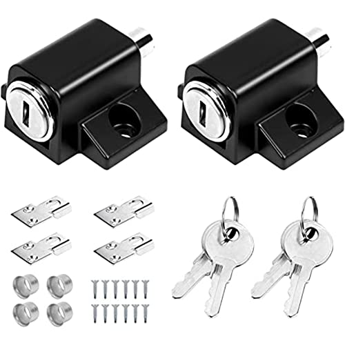 JNJOOD Set mit 2 Stück Edelstahl Aluminiumlegierung Fensterschloss Diebstahlsicherung Schiebetür Diebstahlsicherung für Kinder Schwarz von JNJOOD