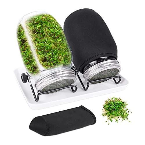 JNJOOD Sprout Maker Set Sprout Maker Parts Sprout Maker mit 2 Dosen mit großer Öffnung Kit zum Anbau von Bohnenkeimen Topf für die Anzucht mit Netzdeckeln von JNJOOD