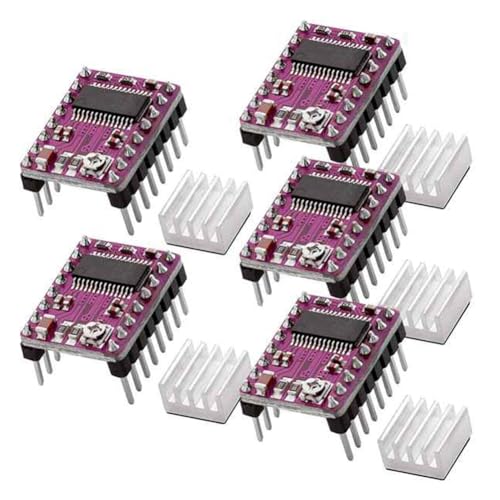 JNJOOD StepStick DRV8825 Schrittmotor-Treiber-Karte 5 Stück StepStick DRV8825 Controller Treiber Schrittmotor Modul Schrittmotor Heizkörper Langlebiger Einfach zu bedienen von JNJOOD