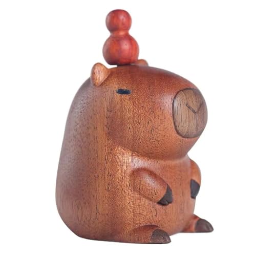 JNJOOD Tierstatuen Aus, Miniatur-Capybara-Figur Aus, Handgefertigte Geschnitzte Kunststatue für Den Esstisch und Schreibtisch von JNJOOD