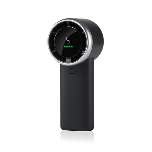 JNJOOD Tragbarer Ventilator mit 5 Geschwindigkeitsstufen, mit hoher Geschwindigkeit, wiederaufladbar über USB mit Display auf dem Bildschirm, kompaktes Design für Innen- und Außenbereich von JNJOOD