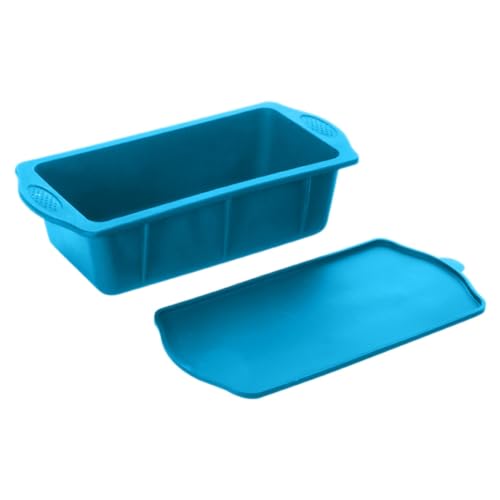 JNJOOD Wiederverwendbare Eiswürfelform aus blauem Silikon + Deckel, kann extra große Eiswürfelform von 4 Pfund herstellen von JNJOOD
