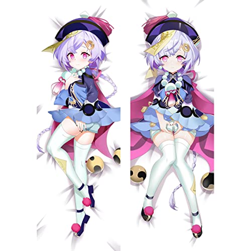 JNLIFT Body Kissenbezug Kissenhülle Anime Pillowcase,Doppelseitige Umarmungskissen Bezug,Waschbar Dekokissen Bezüge Für Genshin Impact Qiqi,2wt(2waytricot)-120x40cm von JNLIFT
