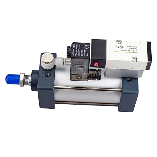 JNMING AC220V SCF40 Pneumatische Zylinder Standard Magnetventil Integrierte Zylinder Bohrung 40mm Hub 200mm 300mm 500mm Luft Zylinder Set Mit armaturen Ventil Basis(SCF40x150) von JNMING