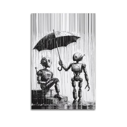 JNNJMN Poster mit Roboterschirm, dekoratives Gemälde, Leinwand, Wandposter und Kunstdruck, modernes Familienschlafzimmer, Dekoration, Poster, 60 x 90 cm JNNJMN Poster mit Roboterschirm, dekoratives Gemälde, Leinwand, Wandposter und Kunstdruck, modernes Familienschlafzimmer, Dekoration, Poster, 60 x 90 cm von JNNJMN