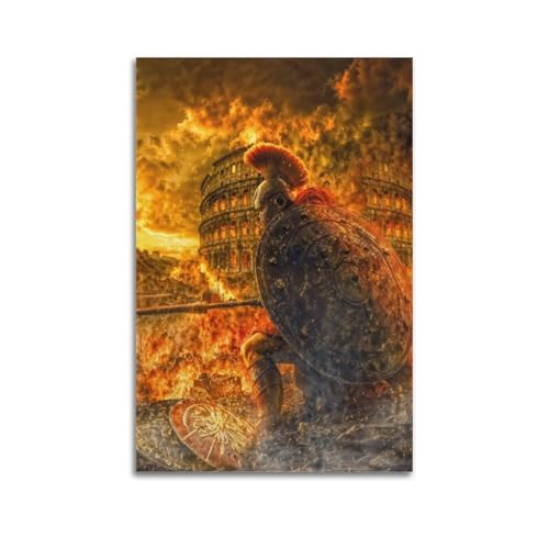 JNNJMN Poster mit römischen Gladiatoren unter Feuer, dekoratives Gemälde, Leinwand, Wandposter und Kunstdruck, moderne Familienschlafzimmer-Dekoration, Poster, 40 x 60 cm JNNJMN Poster mit römischen Gladiatoren unter Feuer, dekoratives Gemälde, Leinwand, Wandposter und Kunstdruck, moderne Familienschlafzimmer-Dekoration, Poster, 40 x 60 cm von JNNJMN