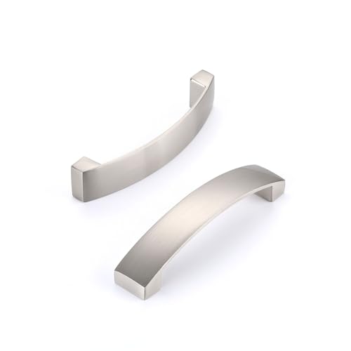JNRFTY 10 Stück Griffe Möbelgriffe AluminiumSchrankgriffe Küchengriffe für Küchenschränke Möbelgriffe mit Schrauben 96mm lochabstand Satin-Nickel von JNRFTY