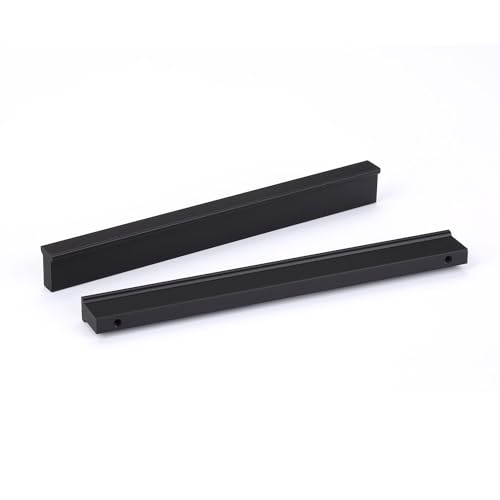 JNRFTY 10 Stück Schrankgriffe Griffe Türgriffe Küche Möbel Griffe Schwarz Küchengriffe 224mm Aluminiumlegierung für Küchenschränke Möbelgriffe mit Schrauben von JNRFTY
