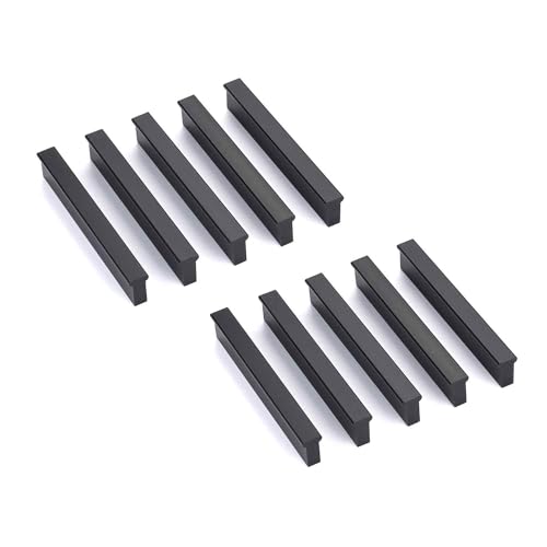 JNRFTY 10 Stück Schrankgriffe Griffe Türgriffe Küche Möbel Griffe Schwarz Küchengriffe 96mm Aluminiumlegierung für Küchenschränke Möbelgriffe mit Schrauben von JNRFTY