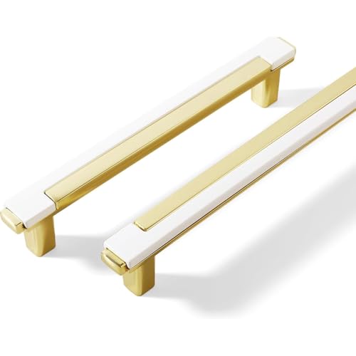 JNRFTY 4 Stück Möbelgriffe Zinklegierung Schrankgriffe Küchengriffe 128mm Lochabstand Griff Verwendet für Türgriff,Golden von JNRFTY