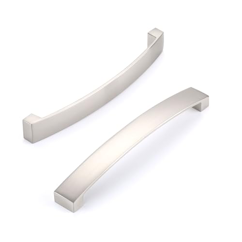 JNRFTY 6 Stück Griffe Möbelgriffe AluminiumSchrankgriffe Küchengriffe für Küchenschränke Möbelgriffe mit Schrauben 160mm lochabstand Satin-Nickel von JNRFTY