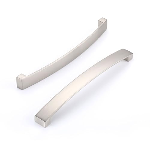 JNRFTY 6 Stück Griffe Möbelgriffe AluminiumSchrankgriffe Küchengriffe für Küchenschränke Möbelgriffe mit Schrauben 192mm lochabstand Satin-Nickel von JNRFTY