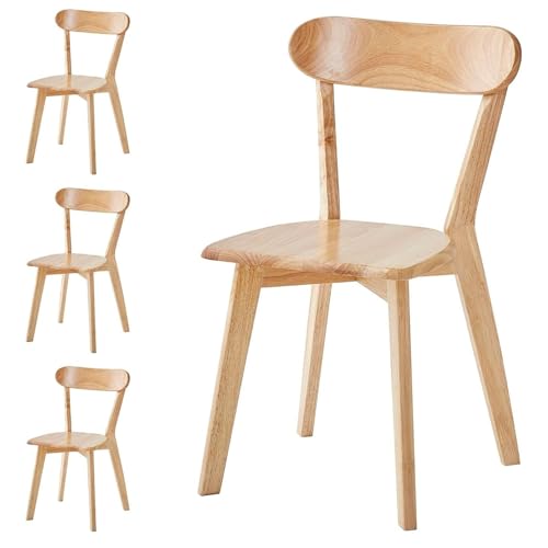 4er Set Moderne Esszimmerstühle aus Holz mit Massivholzbeinen, stilvolles Set für Küche und Esszimmer, 4 Stück von JNTFNE