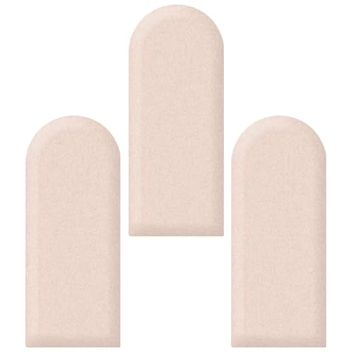 JNTFNE 3 Stück Anti-Kollisions-Wandpolsterung, gepolsterte Wandpaneele, stoßfest, abziehen und aufkleben, 3D-Wandaufkleber für Kinderzimmer, Bett-Kopfteile (Farbe: Hellrosa, Größe: 20 x 45 cm) von JNTFNE