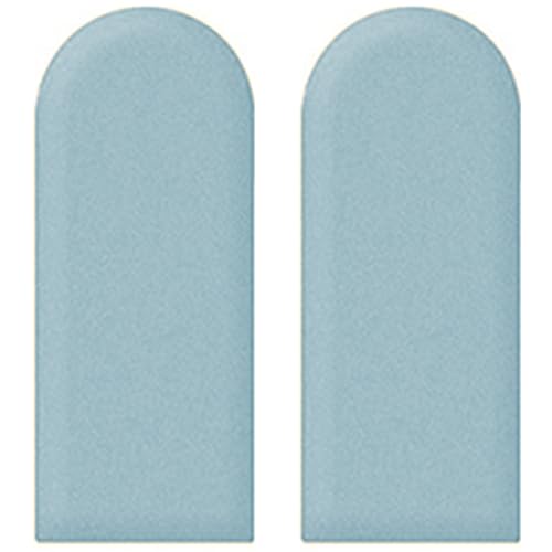 JNTFNE 3D-Anti-Kollisions-Wandpolsterung, 2 Stück, selbstklebende Wandpaneele, gepolstertes Kopfteil, schalldichter Wandaufkleber für Kinderzimmer, Spielzimmer (Farbe: Blau, Größe: 20 x 55 cm) von JNTFNE