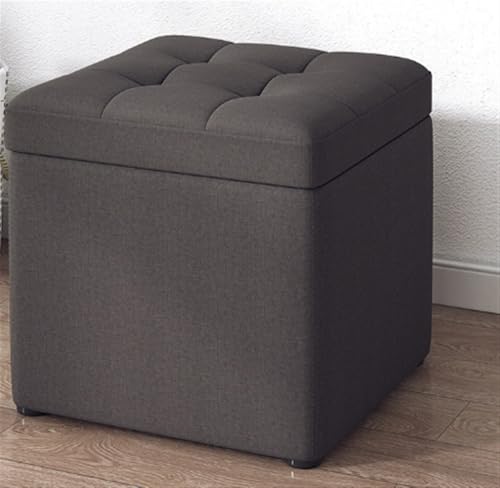 JNTFNE Aufbewahrungshocker, multifunktionaler Fußhocker, Sofa-Hocker, quadratischer Aufbewahrungshocker, Schuhhocker, geeignet für Wohnzimmer, Schlafzimmer und Schlafsaal (Schwarz) von JNTFNE