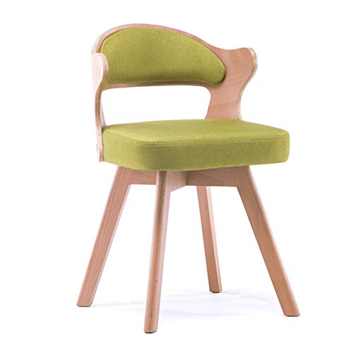 JNTFNE Bequemer Stuhl, nordischer Stuhl, massives Wipp-Esszimmerstuhl, einfacher gepolsterter Armlehnensessel, Lounge-Sofa-Stuhl, ergonomisch gestaltete Rückenlehne aus Baumwollleinen, für Restaurant von JNTFNE