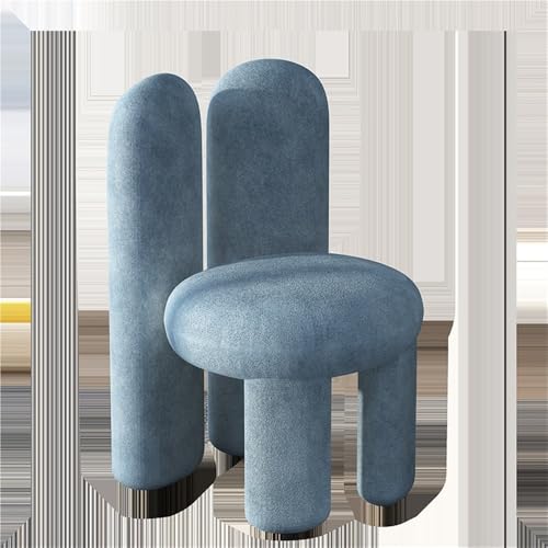 JNTFNE Bequemer gepolsterter Freizeitstuhl, Schminkstuhl mit Rückenlehne, moderner Akzenthocker für Schlafzimmer, Wohnzimmer, kleine Räume oder Schminktisch (blau) von JNTFNE