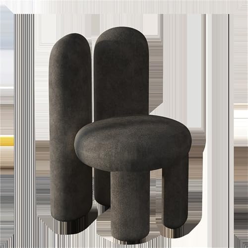JNTFNE Bequemer gepolsterter Freizeitstuhl, Schminkstuhl mit Rückenlehne, moderner Akzenthocker für Schlafzimmer, Wohnzimmer, kleine Räume oder Schminktisch (schwarz) von JNTFNE