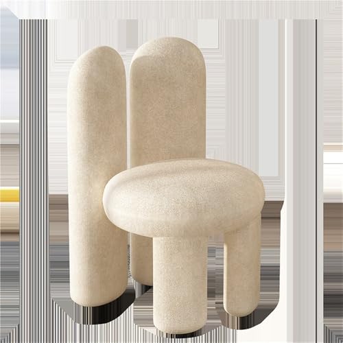 JNTFNE Bequemer gepolsterter Freizeitstuhl, Schminkstuhl mit Rückenlehne, moderner Akzenthocker für Schlafzimmer, Wohnzimmer, kleine Räume oder Schminktisch (weiß) von JNTFNE