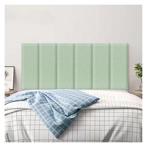 JNTFNE Gepolsterte Wandpaneele, 3D-Anti-Kollisions-Wandaufkleber, selbstklebende Wandpolsterung für DIY-Heimdekoration, an der Wand montiertes Kopfteil für Schlafzimmer (Hellgrün, 140 x 50 cm) von JNTFNE