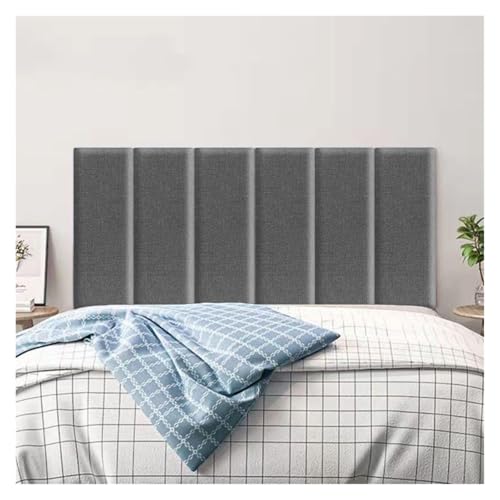 JNTFNE Gepolsterte Wandpaneele, 3D-Anti-Kollisions-Wandaufkleber, selbstklebende Wandpolsterung für DIY-Heimdekoration, an der Wand montiertes Kopfteil für Schlafzimmer (dunkelgrau, 100 x 50 cm) von JNTFNE