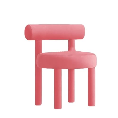 JNTFNE Kreativer Ankleidehocker, Ankleidestuhl mit Rückenlehne, bequemer Esszimmerstuhl für Schlafzimmer, Wohnzimmer, Esszimmer, Eingang (Dunkelrosa) von JNTFNE