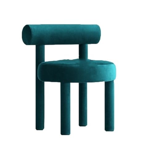 JNTFNE Kreativer Ankleidehocker, Ankleidestuhl mit Rückenlehne, bequemer Esszimmerstuhl für Schlafzimmer, Wohnzimmer, Esszimmer, Eingang (Hellblau) von JNTFNE