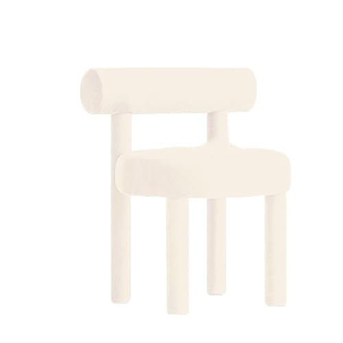 JNTFNE Kreativer Ankleidehocker, Ankleidestuhl mit Rückenlehne, bequemer Esszimmerstuhl für Schlafzimmer, Wohnzimmer, Esszimmer, Eingang (weiß) von JNTFNE