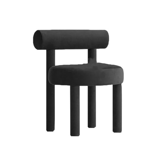 JNTFNE Kreativer Ankleidehocker, Ankleidestuhl mit Rückenlehne, bequemer Esszimmerstuhl für Schlafzimmer, Wohnzimmer, Esszimmer, Eingangsbereich (Schwarz) von JNTFNE