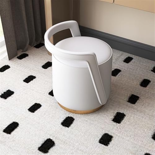JNTFNE Kreativer Ankleidehocker, Esszimmerstuhl, Ankleidestuhl mit Rückenlehne, Schuhwechselhocker, geeignet für Esszimmer, Schlafzimmer, Wohnzimmer (Grau) von JNTFNE