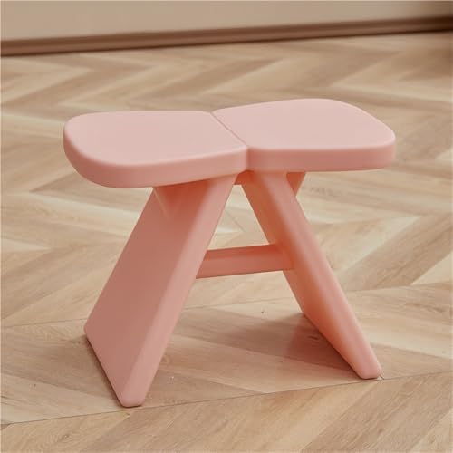 JNTFNE Kreativer Schmetterlings-Hocker, stapelbar, Schuhwechsel, vielseitige Kunststoffbank, Fußhocker für Wohnzimmer, Schlafzimmer und Eingangsbereich (Rosa) von JNTFNE
