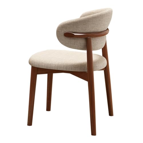 JNTFNE Mid Century Moderne Esszimmerstühle aus Holz mit gepolstertem Sitz und Holzbeinen, stilvolle und bequeme Küchenstühle mit gebogener gepolsterter offener Rückenlehne für Esszimmer (Stil 1) von JNTFNE