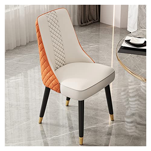 JNTFNE Mid Century Moderner Esszimmerstuhl aus Kunstleder, mit extra dick gepolsterter Rückenlehne und Sitzkissen für Küche, Esszimmer, Weiß von JNTFNE