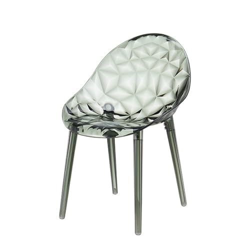 JNTFNE Moderne Esszimmerstühle aus Acryl mit transparentem Sitz, graue Geisterstühle für Küche und Esszimmer von JNTFNE