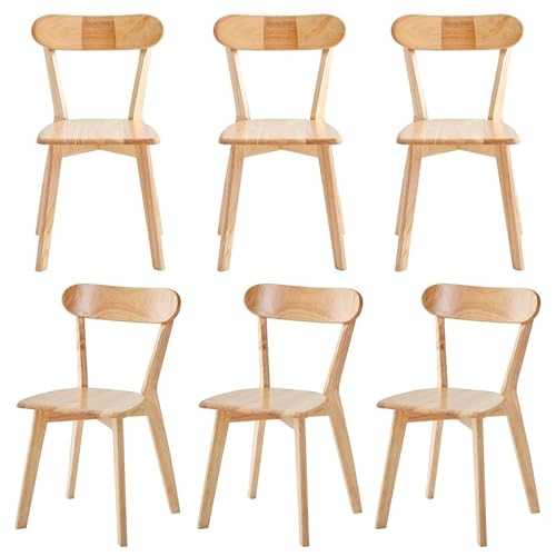 JNTFNE Moderne Esszimmerstühle aus Holz, 6 Stück, Massivholzbeine, Küchenzimmerstühle für Esszimmer, 6 Stück von JNTFNE