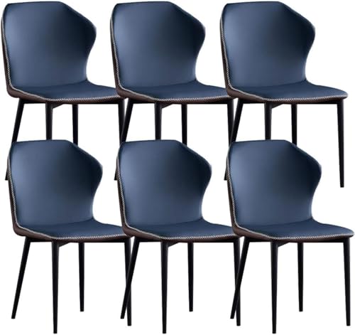 JNTFNE Moderne Esszimmerstühle aus Leder, 6er-Set, mit Beinen aus Karbonstahl, ideal für den gewerblichen Gebrauch zu Hause, im Gewerbe und im Restaurant, stilvolle dunkelblaue Küchen- und JNTFNE Moderne Esszimmerstühle aus Leder, 6er-Set, mit Beinen aus Karbonstahl, ideal für den gewerblichen Gebrauch zu Hause, im Gewerbe und im Restaurant, stilvolle dunkelblaue Küchen- und von JNTFNE