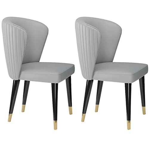 JNTFNE Moderne Esszimmerstühle aus Mikrofaser-Leder, hellgrau, für Küche und Wohnzimmer, Loungesessel mit Beinen aus massivem Eschenholz, stilvolle Sitzmöbel für Empfang, 2 Stück von JNTFNE