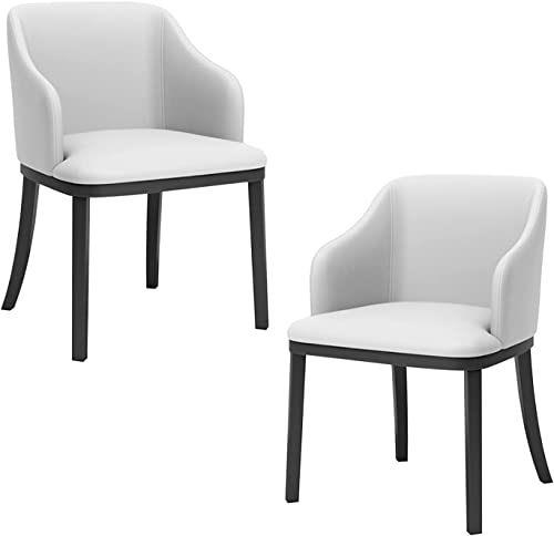 JNTFNE Moderne Esszimmerstühle aus PU-Leder, 2er-Set, hohe Rückenlehne, weiche Sitzsessel für Wohnzimmer, Lounge, Küche, stilvolle schwarze Metallbeine, weiße Oberfläche JNTFNE Moderne Esszimmerstühle aus PU-Leder, 2er-Set, hohe Rückenlehne, weiche Sitzsessel für Wohnzimmer, Lounge, Küche, stilvolle schwarze Metallbeine, weiße Oberfläche von JNTFNE