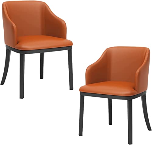 JNTFNE Moderne Esszimmerstühle aus PU-Leder, 2er-Set – bequeme Sessel mit hoher Rückenlehne und weichem Sitz, stilvolle schwarze Metallbeine, perfekt für Wohnzimmer & Lounge – Lebendiges Orange JNTFNE Moderne Esszimmerstühle aus PU-Leder, 2er-Set – bequeme Sessel mit hoher Rückenlehne und weichem Sitz, stilvolle schwarze Metallbeine, perfekt für Wohnzimmer & Lounge – Lebendiges Orange von JNTFNE
