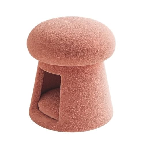 JNTFNE Pilz-Fußhocker, Sofa-Eingangs-Schuhhocker, Hocker mit Katzenbett, runder Ottomane, geeignet für Wohnzimmer, Schlafzimmer, Eingang (Rosa) von JNTFNE
