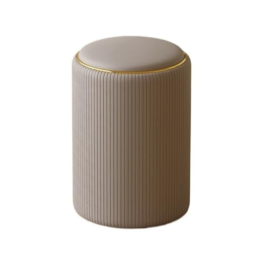 JNTFNE Runder gepolsterter Hocker, Ankleidehocker mit Stauraum, multifunktionaler Hocker, Fußhocker für Schlafzimmer, Wohnzimmer, Schlafsaal (grau) von JNTFNE
